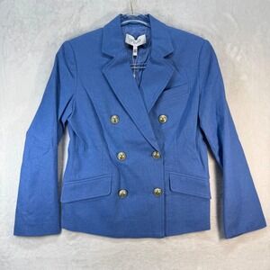 Derek Lam 10 Crosby Blue Cotton Blend Double Breasted Blazer Jacket -‎ Size 4